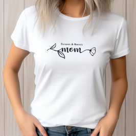 Cute Mamma Barn Namn Modern Mors dag T Shirt