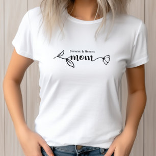 Cute Mamma Barn Namn Modern Mors dag T Shirt