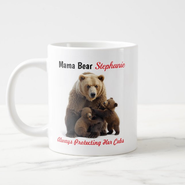 Cute Mamma Bear och Unge Personlig mugg Jumbo Mugg (Vänster)