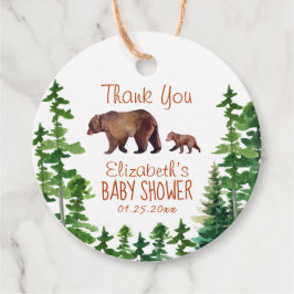 Cute Mamma Bear Tack Gåvor Etiketter