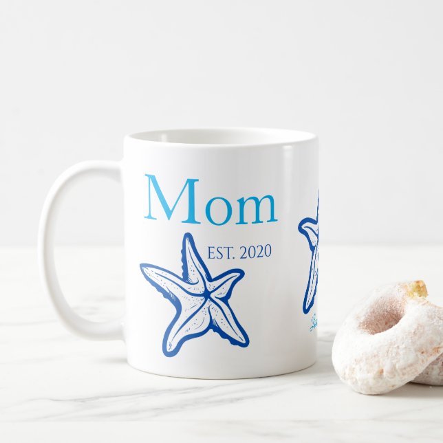 Cute Mamma Blue Starfish Beachy Coffee Mugg (Med munk)