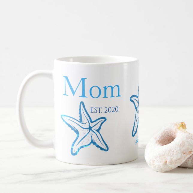 Cute Mamma Blue Starfish Beachy Coffee Mugg (Med munk)