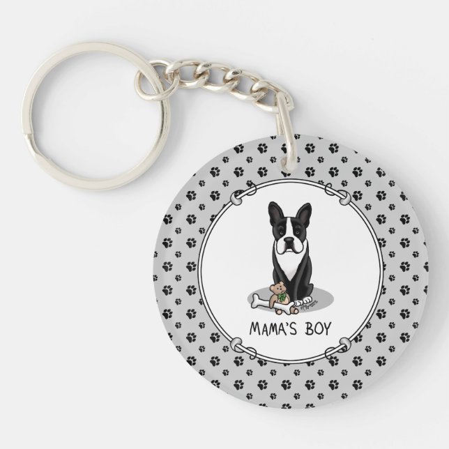 Cute Mamma Boy Boston Terrier (svart) (Framsidan)