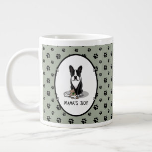 Cute Mamma Boy Boston Terrier (svart) Jumbo Mugg