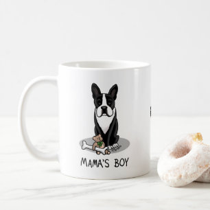 Cute Mamma Boy Boston Terrier (svart) Kaffemugg