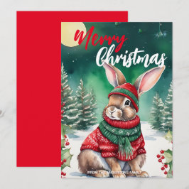 Cute MAMMA bunny kanin, jul, Helgdag namn Julkort