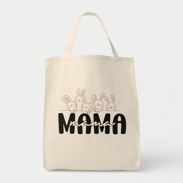 Cute Mamma Bunny Tote Bag - Mors dag Gift Tygkasse (Framsidan)