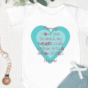 Cute Mamma Dikt på Blue Heart Personlig T Shirt