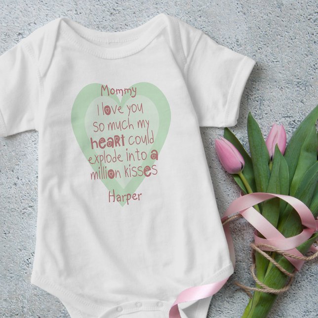 Cute Mamma-Dikt på Personligen Mint Heart T Shirt (Skapare uppladdad)