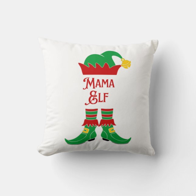 Cute Mamma Elf-jul Kudde (Framsida)
