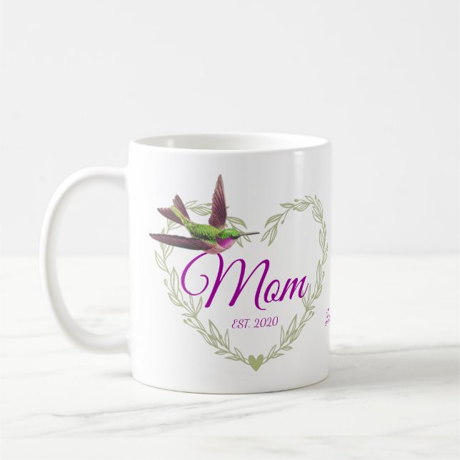 Cute Mamma Heart Hummingbird Mugg (Vänster)