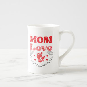 Cute Mamma Kärlek Benporslin Mugg