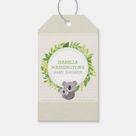 Cute Mamma Koala & Baby Koala Baby Shower Presentetikett