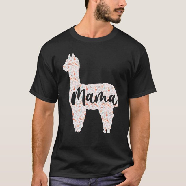Cute Mamma Llama Alpaca Mors dag Women Mamma Bir T Shirt (Framsida)