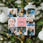 Cute 'Mamma & Me' Photo Collage God jul Julgransprydnad Keramik<br><div class="desc">Skapa ditt eget "Mamma & Me" Keepsaké Photo christmas-prydnadsämne. Utformningen har 8 trendig i kvadratiskt bilder efter eget val, den söta texten "Mamma & Me" med två små hjärtan - God jul! "med kärlek" i elegantens kalligrafiskript och en namn som det kommer från. En vacker julklapp för första gången som...</div>