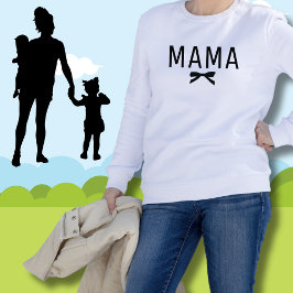 Cute Mamma New mamma Black Bow Långärmad T Shirt
