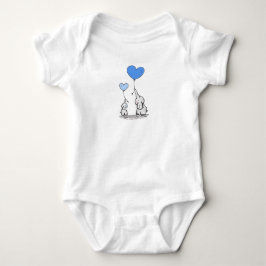 Cute Mamma och Baby Elephants Baby One Biet Tee