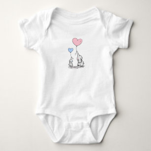 Cute Mamma och Baby Elephants Baby One Biet Tee