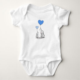 Cute Mamma och Baby Elephants Baby One Biet Tee Shirt