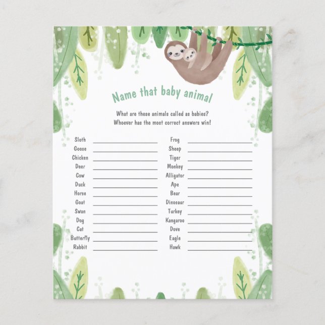 Cute mamma och baby längs namn, baby djur (Framsida)