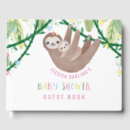 Cute Mamma och Baby Sloth Guest Bok