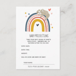 Cute Mamma och Baby Sloth Rainbow Baby Predictions Tilläggskort