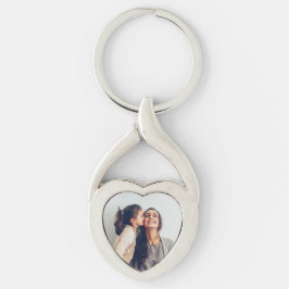 Cute Mamma och dotter-nyckelkedja Twisted Heart Silverfärgad Nyckelring