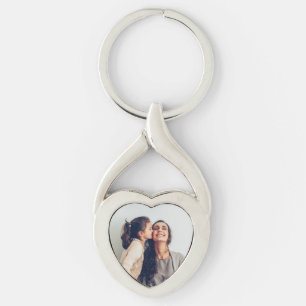 Cute Mamma och dotter-nyckelkedja Twisted Heart Silverfärgad Nyckelring