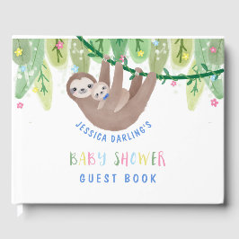 Cute Mamma och Pojke Sloth Guest Bok