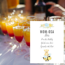 Cute Mamma-osa Pub Boy Nalle Baby Shower Poster