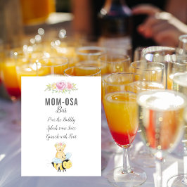 Cute Mamma-osa Pub Girl Nalle Baby Shower Poster