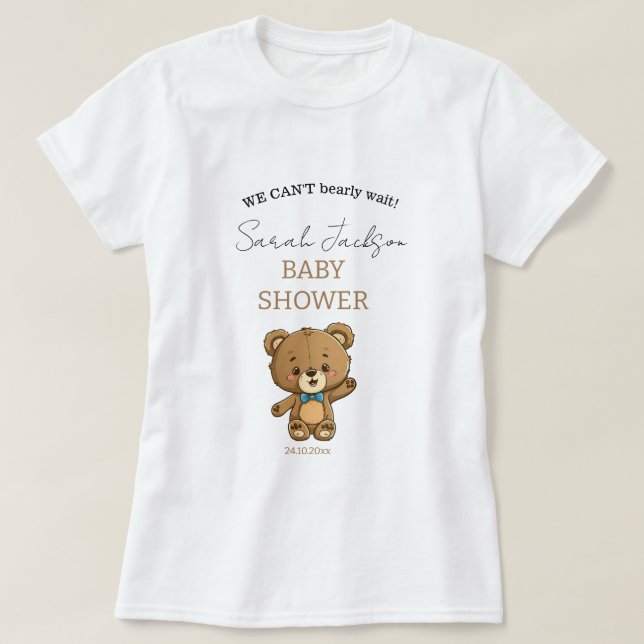Cute Mamma som ska vara Nalle Baby Shower T Shirt (Design framsida)
