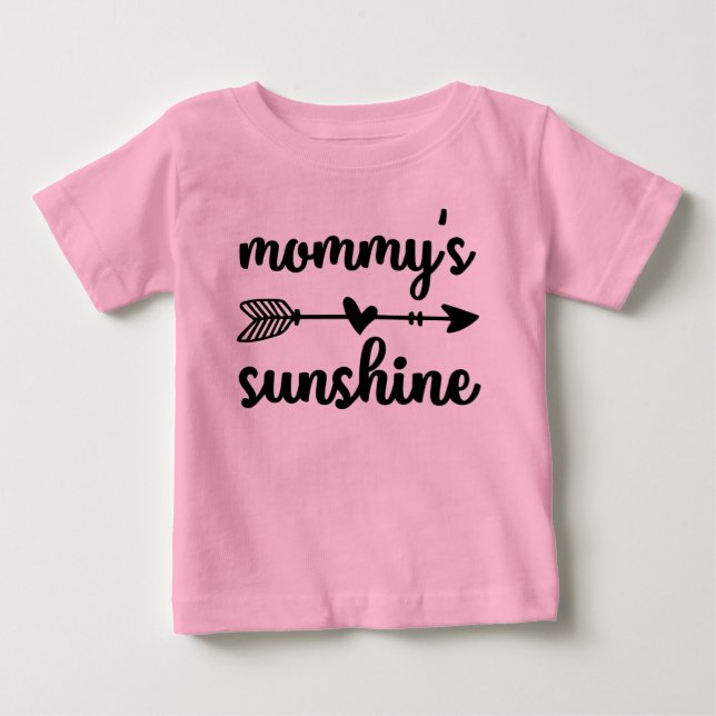 Cute Mamma sunshine Girl ord art Baby T Shirt (Framsida)