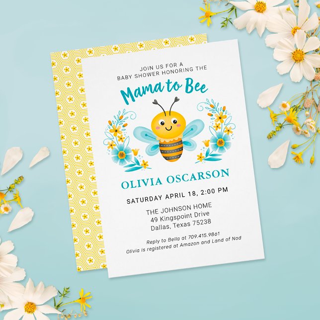Cute Mamma till Bee Boy Baby Shower Inbjudningar (Skapare uppladdad)