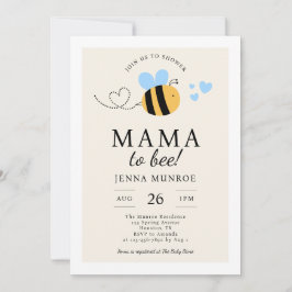 Cute Mamma till Blått babyskor Inbjudningar