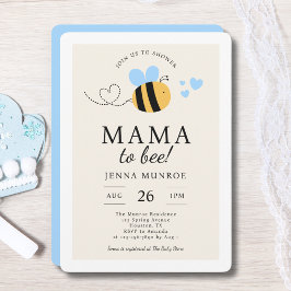 Cute Mamma till Blått babyskor Inbjudningar
