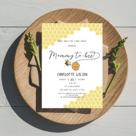 Cute Mamma to Bee Honeycomb Baby Shower Inbjudningar