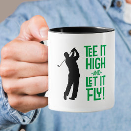 Cute Manar Golf Tee Funny Humor Sports Black Grönt Mugg