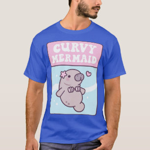 Cute Manatee in Seashell Bikini Curvy Sjöjungfru F T Shirt
