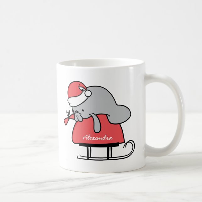 Cute Manatee jul Namn Mugg (Höger)