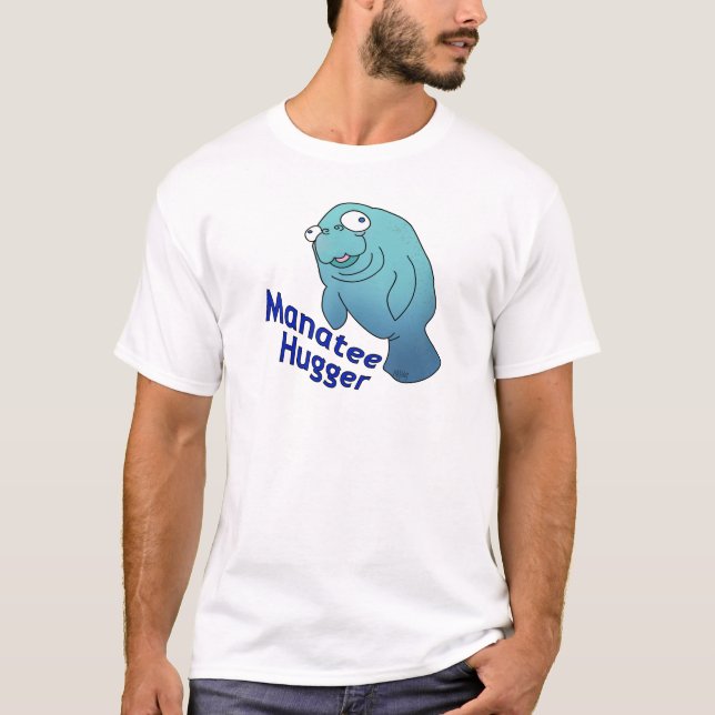 Cute Manatee Kramare Tecknad Animal Tee (Framsida)