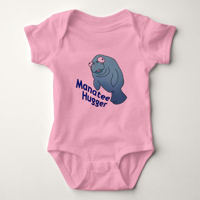 Cute Manatee Kramare Tecknad Animal Tee (Framsida)