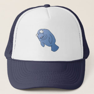 Cute Manatee Kramare Tecknad Animal Truckerkeps