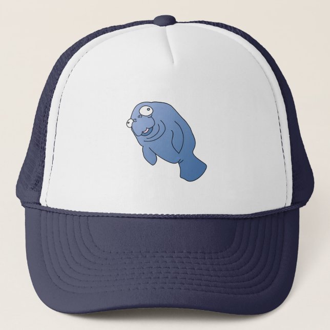 Cute Manatee Kramare Tecknad Animal Truckerkeps (Framsida)