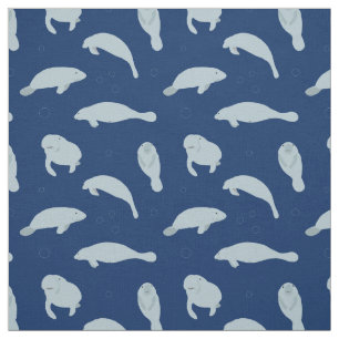 Cute Manatee Mönster Tyg