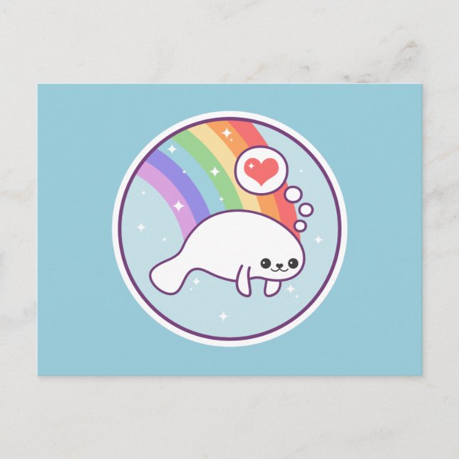 Cute Manatee Vykort (Framsida)