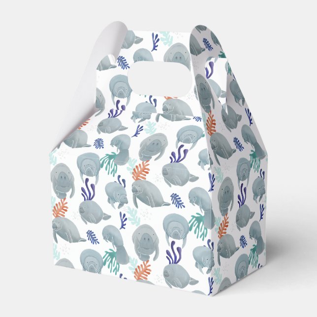 Cute Manatees med bubblor Mönster Presentaskar (Framsidan Sidan)