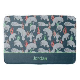 Cute Manatees Sjöliv Animals Mönster Badrumsmatta