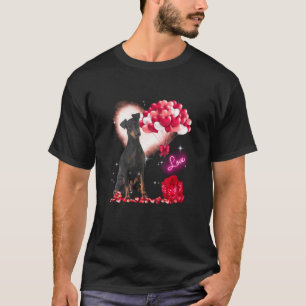 Cute Manchester Terrier Balloon Heart Valentines  T Shirt