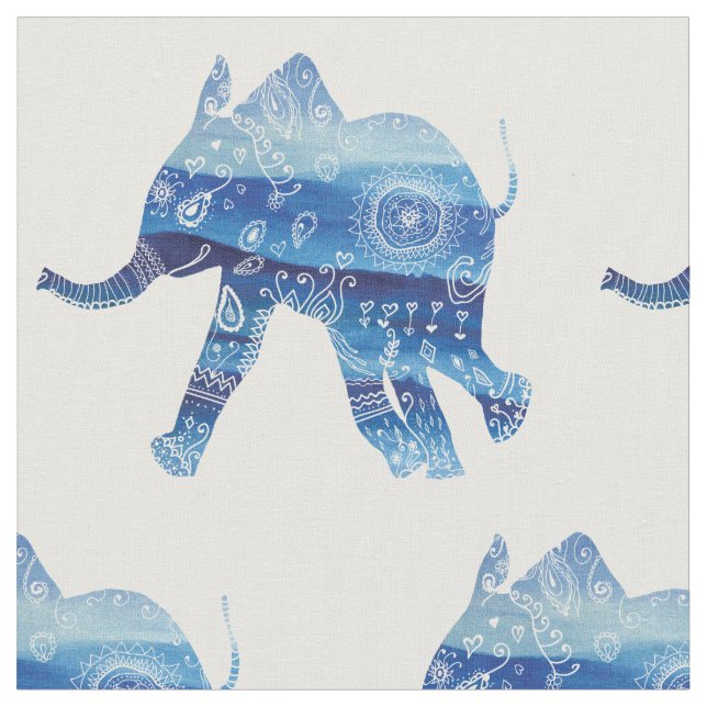 Cute Mandala Elephant Art Tyg (Närbild)